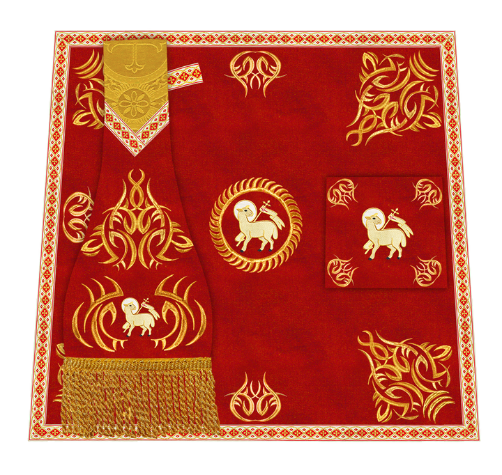 Borromean Chasuble Vestment With Braided Orphrey and Trims