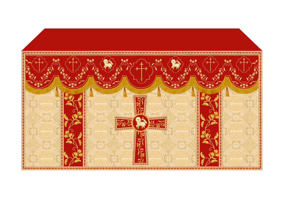 Altar Table Cloth With Floral Embroidery trims