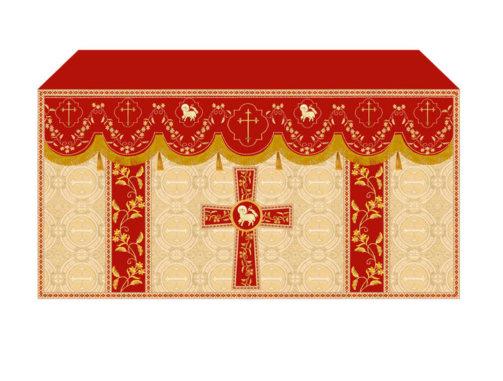 Altar Table Cloth With Floral Embroidery trims