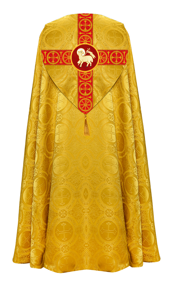 Gothic Cope Vestment with Cross Type Braided Motif