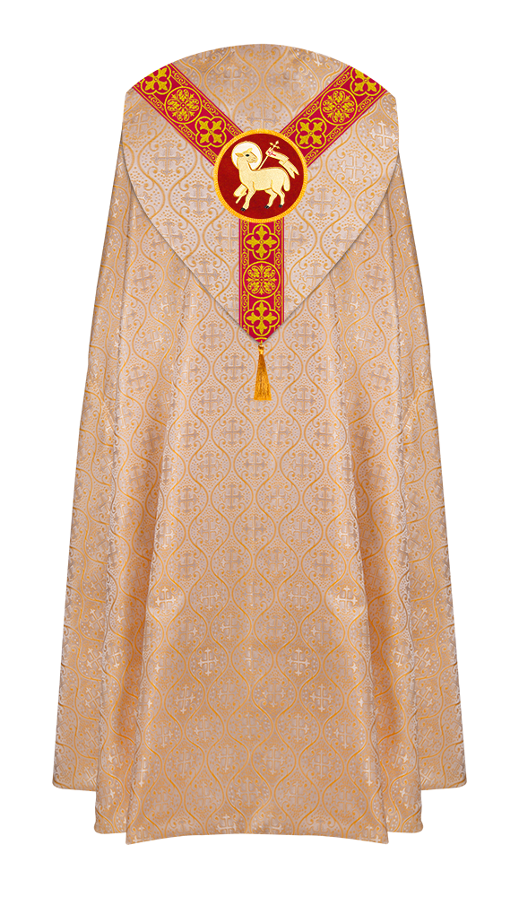 Gothic Cope Vestment with Y Type Braided Trims and Motifs