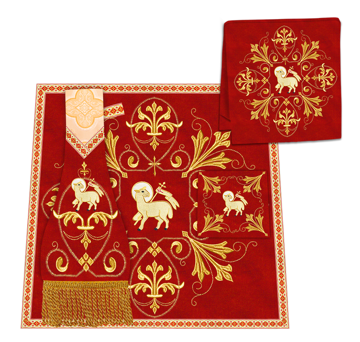 Embroidered Roman Cope Vestment with Braided Trims