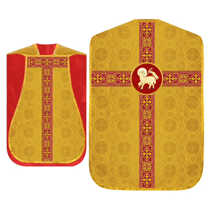 Fiddleback Vestment with Motif and woven Braided Trims