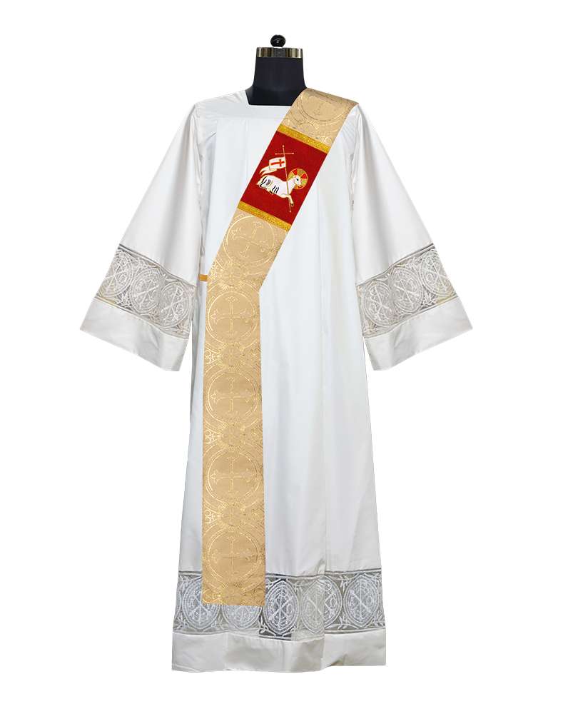 Deacon Stole with Embroidered Spiritual Lamb Motif