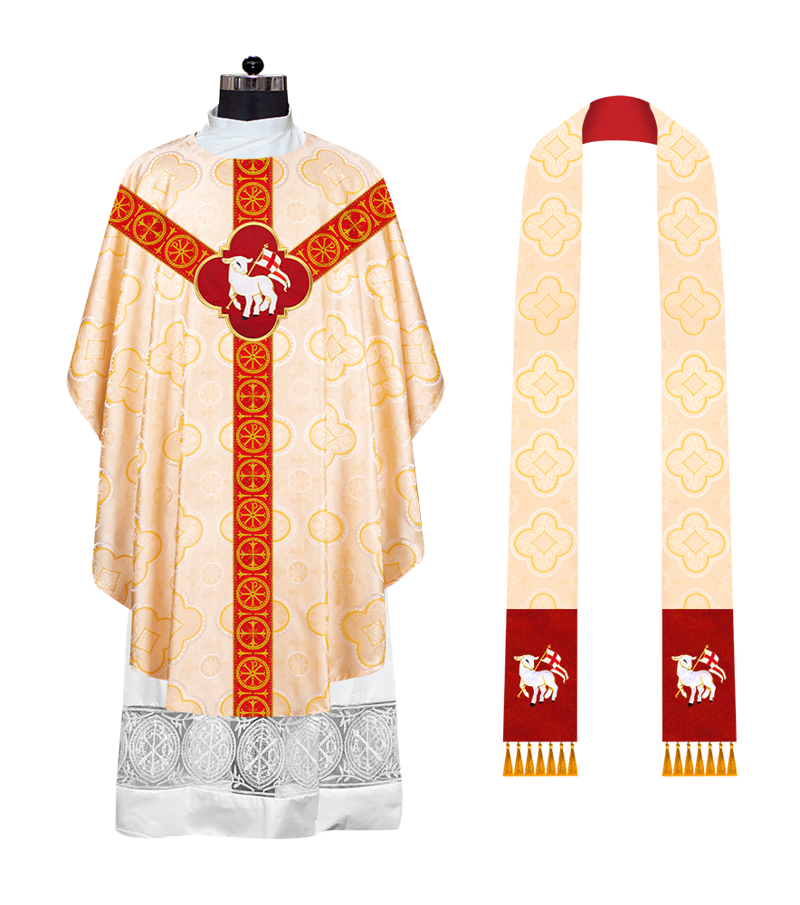 Gothic Chasuble Vestment with Y type braided orphrey