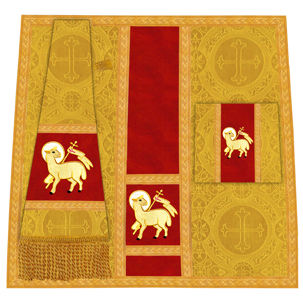 Fiddleback Vestment with Motif and woven Braided Trims