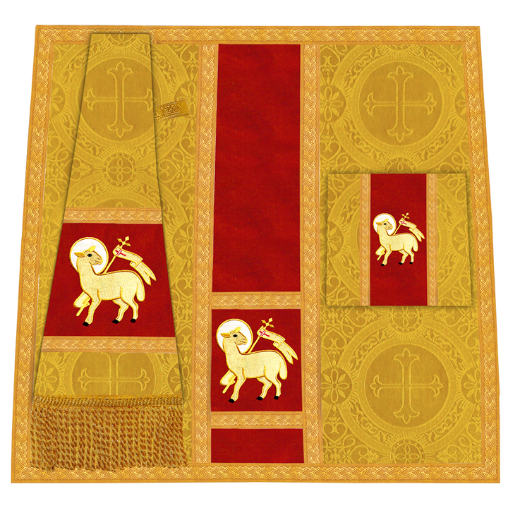 Fiddleback Vestment with Motif and woven Braided Trims