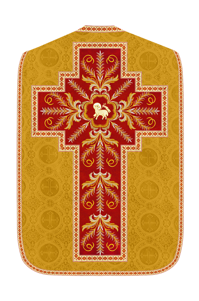 Roman Chasuble Vestment With Detailed Orphrey