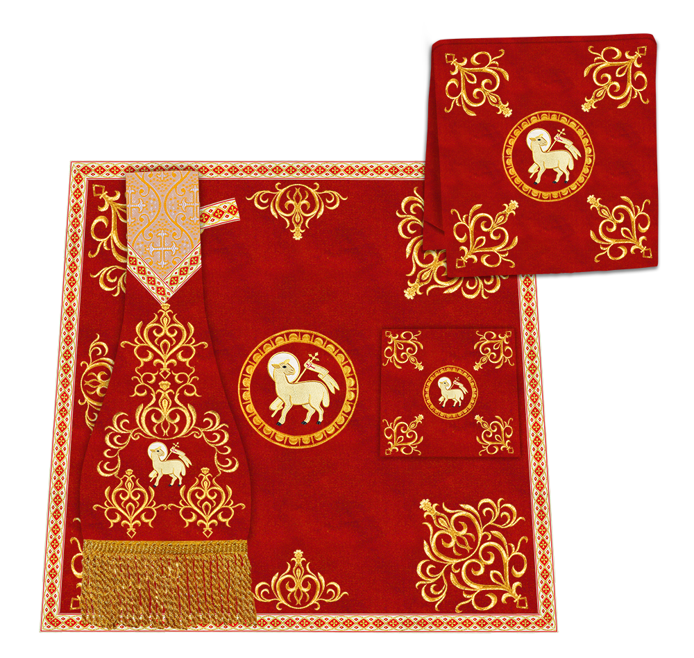 Gothic Chasuble Vestments With Adorned Orphrey And Trims