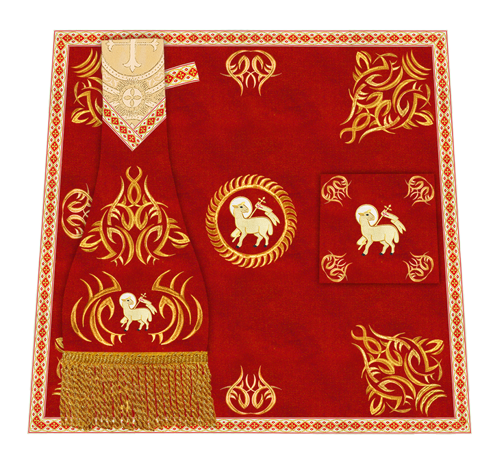 Set of Four Roman Chasuble with Embroidered Trims