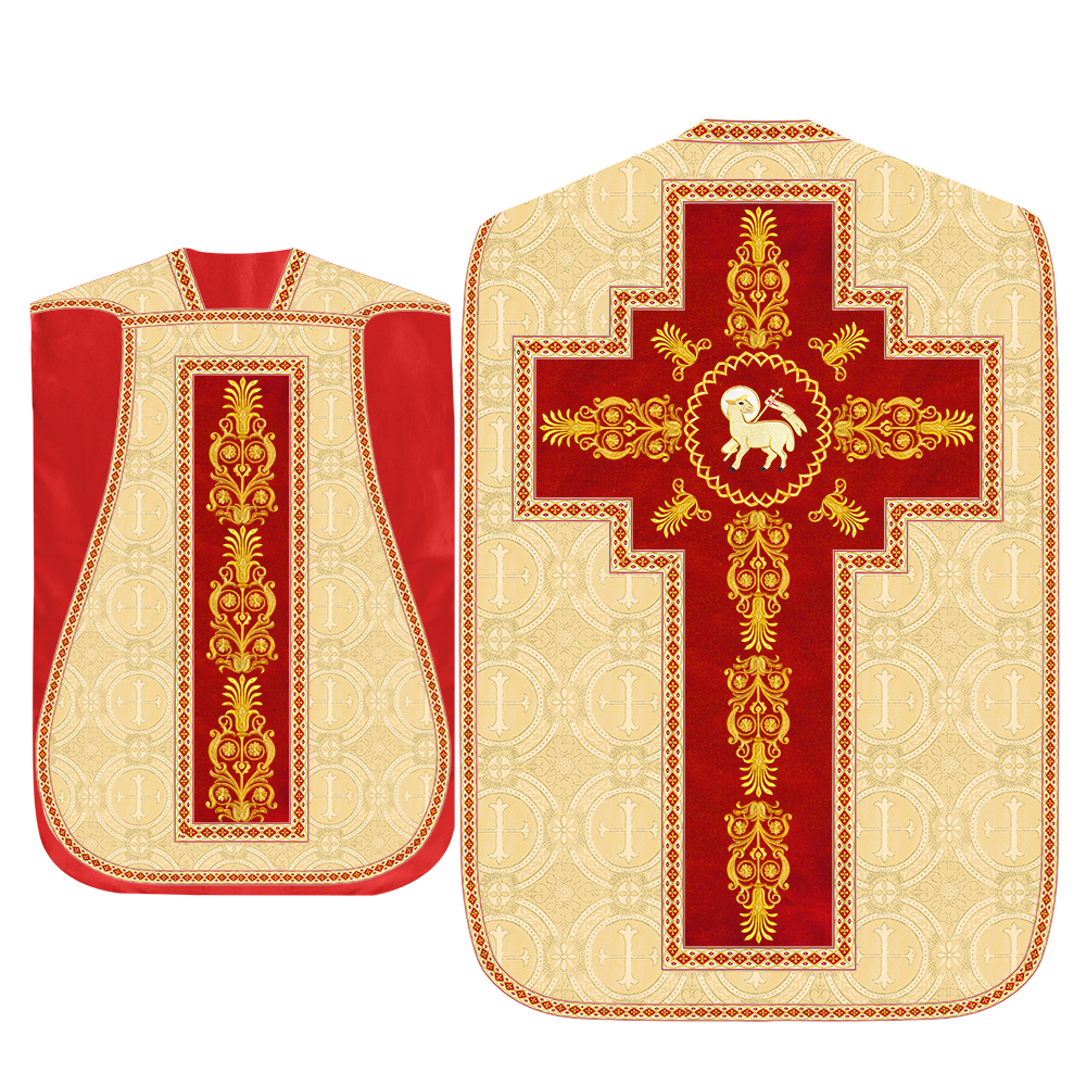 Roman Chasuble Vestments Adorned With Trims