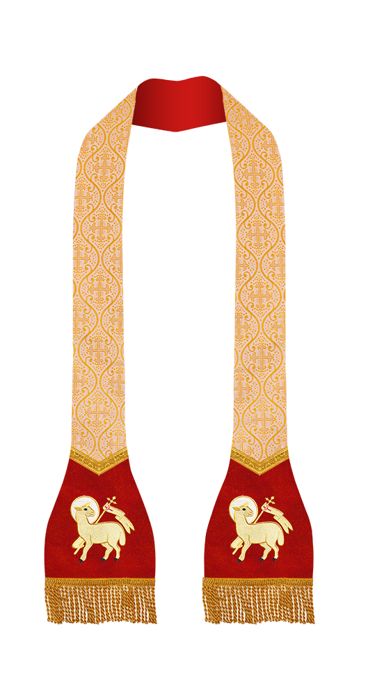 Spiritual Roman Stole with Embroidered Motif