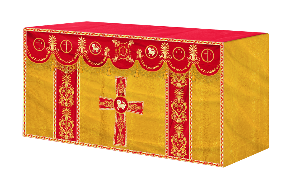 Altar Cloth with Embroidered Motif and Trims