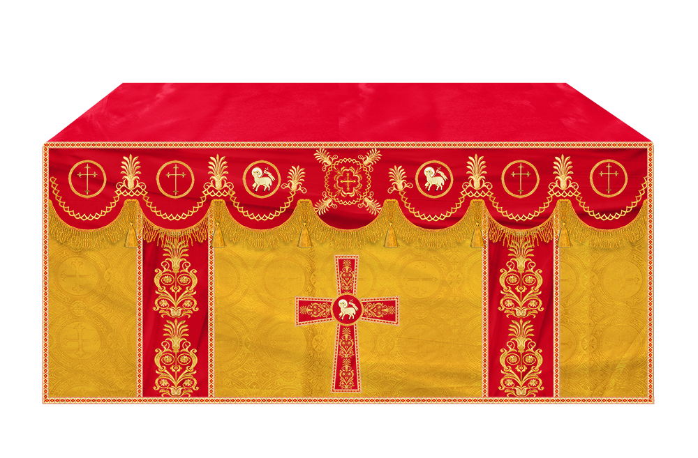 Altar Cloth with Embroidered Motif and Trims