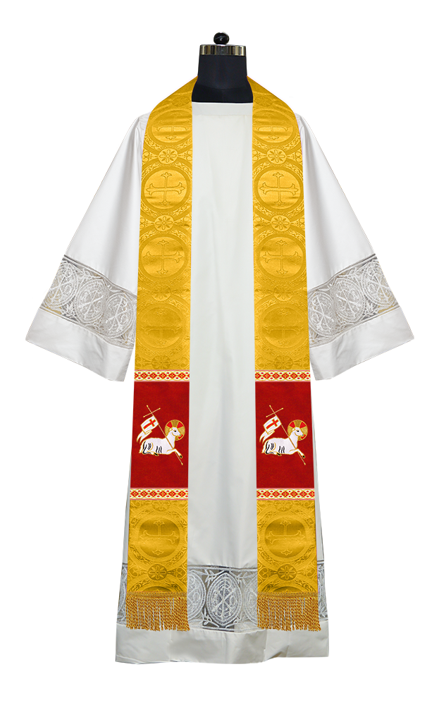 Embroidered LAMB Liturgical Clergy stole