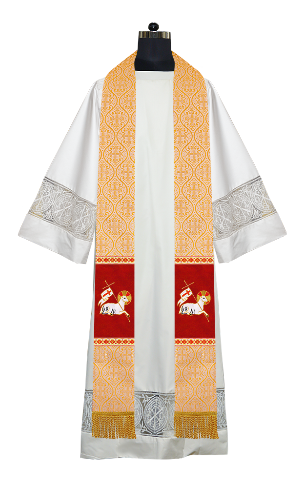 Embroidered LAMB Liturgical Clergy stole