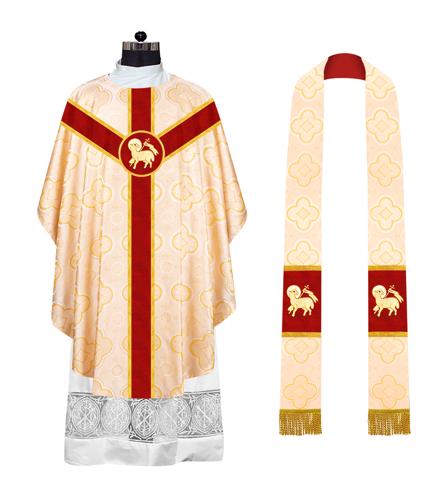 Gothic Chasuble with plain orphrey