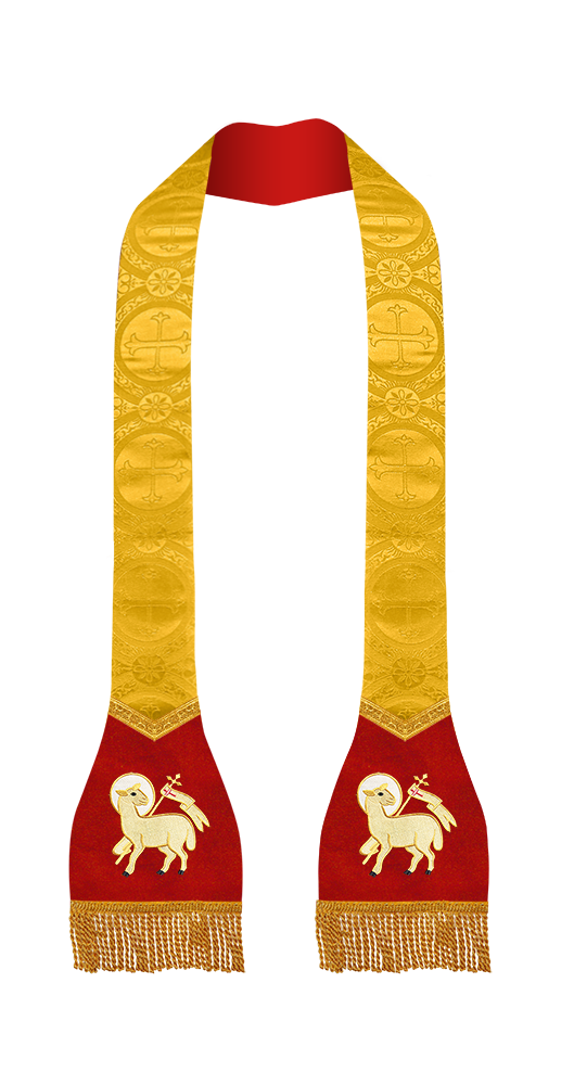 Spiritual Roman Stole with Embroidered Motif