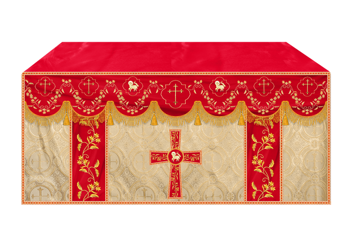 Altar Table Cloth With Floral Embroidery trims