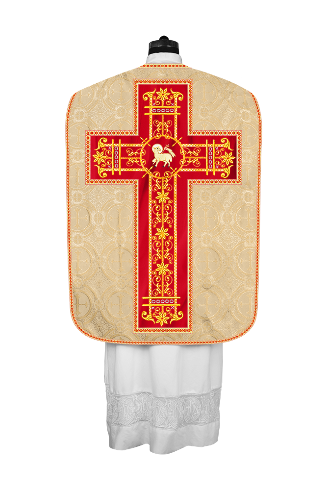 Roman Chasuble Vestment Enhanced With Orphrey and Trims