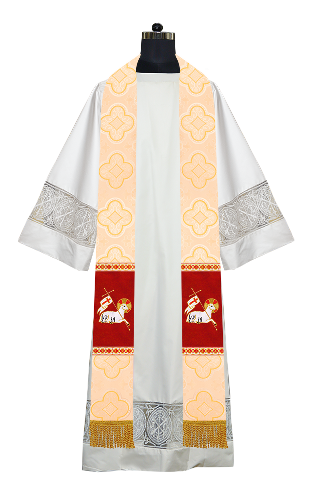 Embroidered LAMB Liturgical Clergy stole