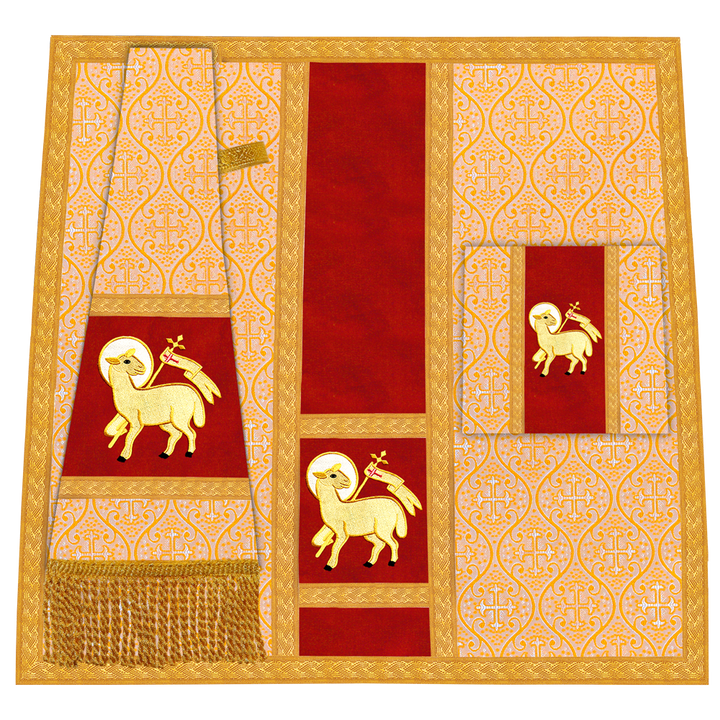 Fiddleback Vestment with Motif and woven Braided Trims