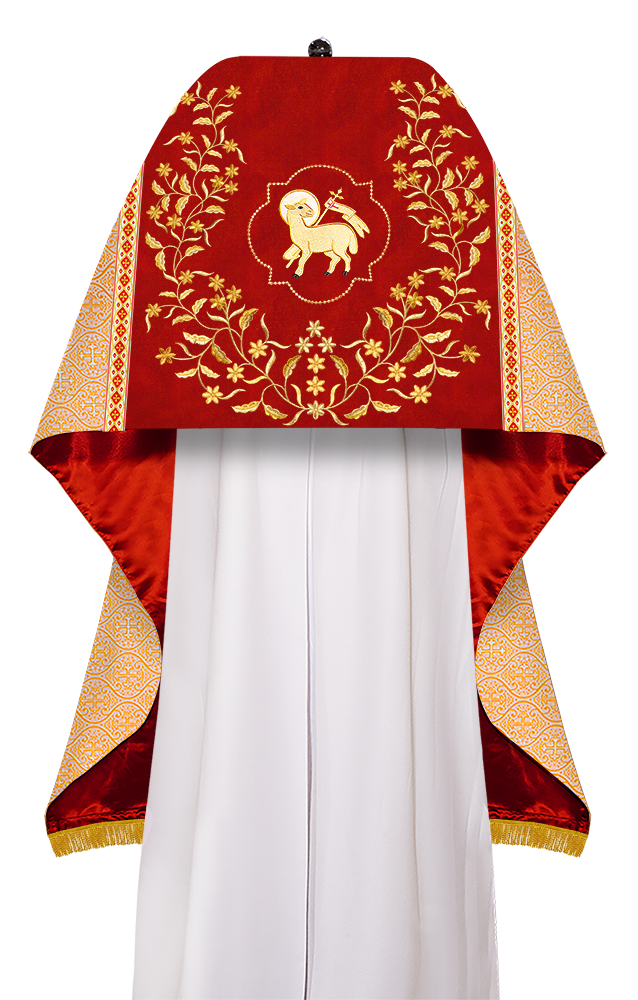 Humeral Veil Vestment with Floral Embroidered Trims