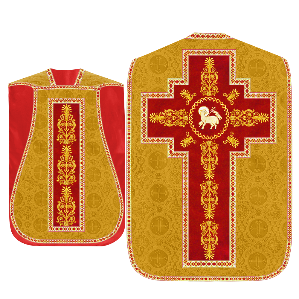 Roman Chasuble Vestments Adorned With Trims