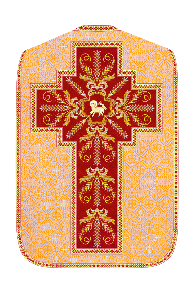 Roman Chasuble Vestment With Detailed Orphrey