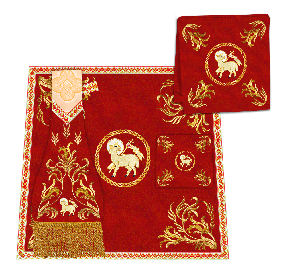 Gothic Chasuble Vestments With Ornate Embroidery And Trims