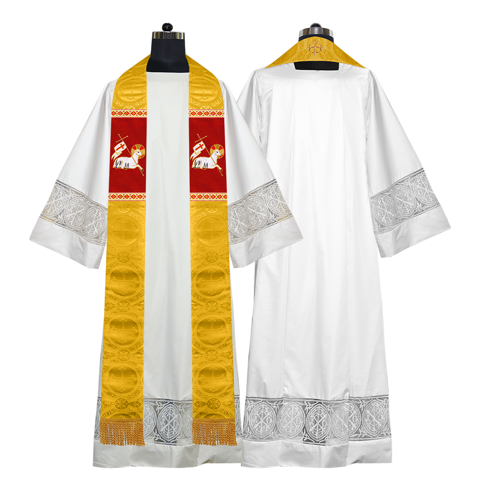 Embroidered LAMB Liturgical Clergy stole