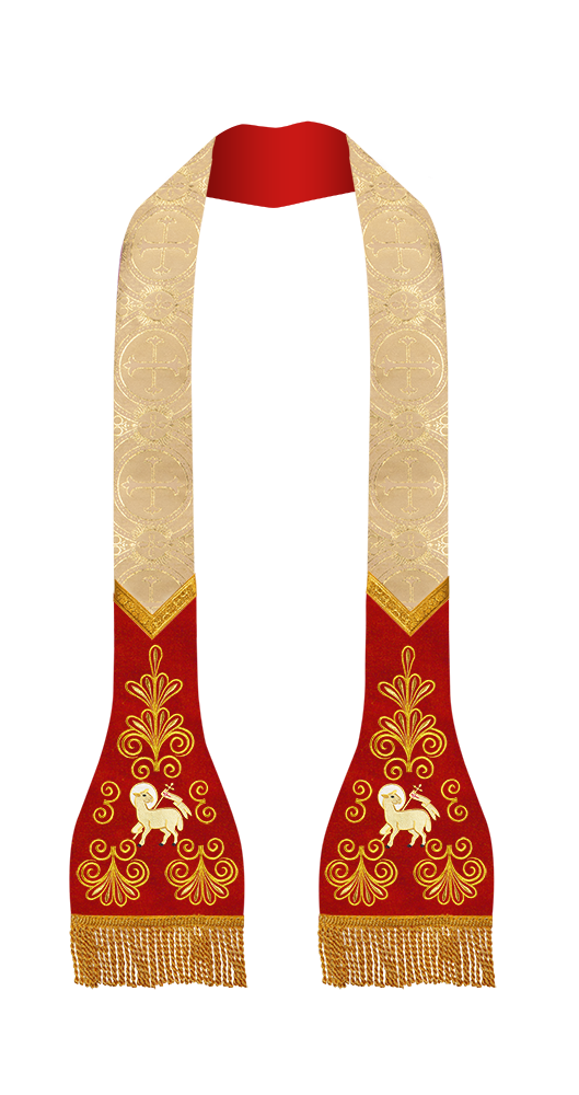 SET OF 4 ROMAN STOLE WITH LITURGICAL MOTIF