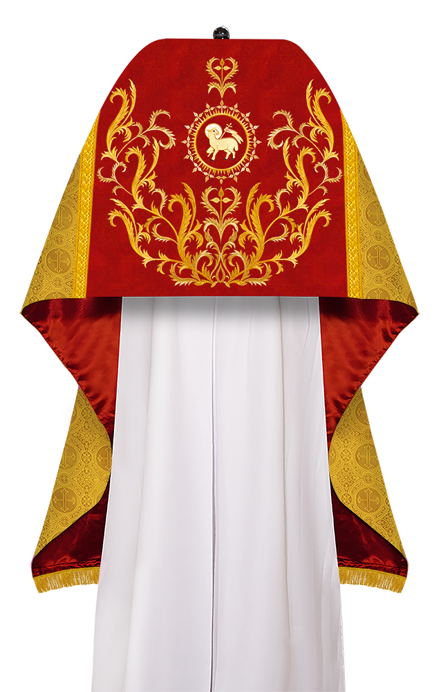 Liturgical motif embroidered Humeral Veil