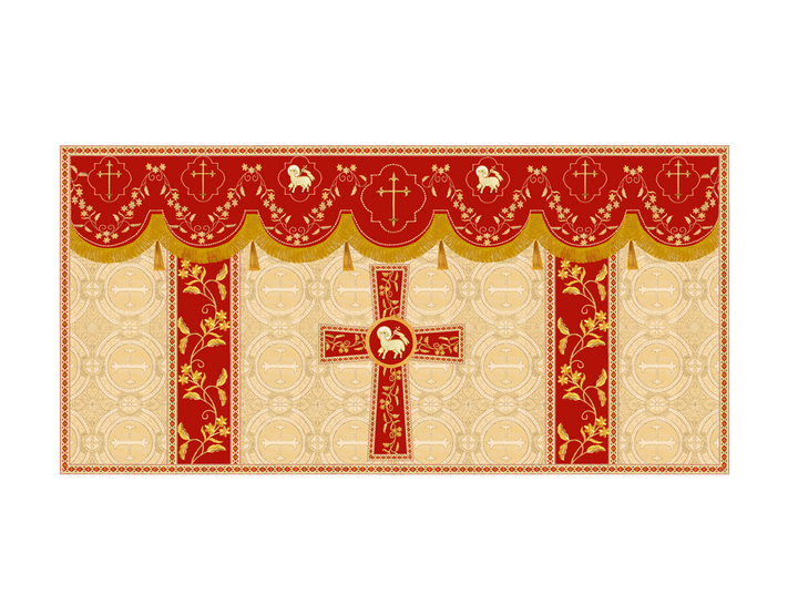 Altar Table Cloth With Floral Embroidery trims