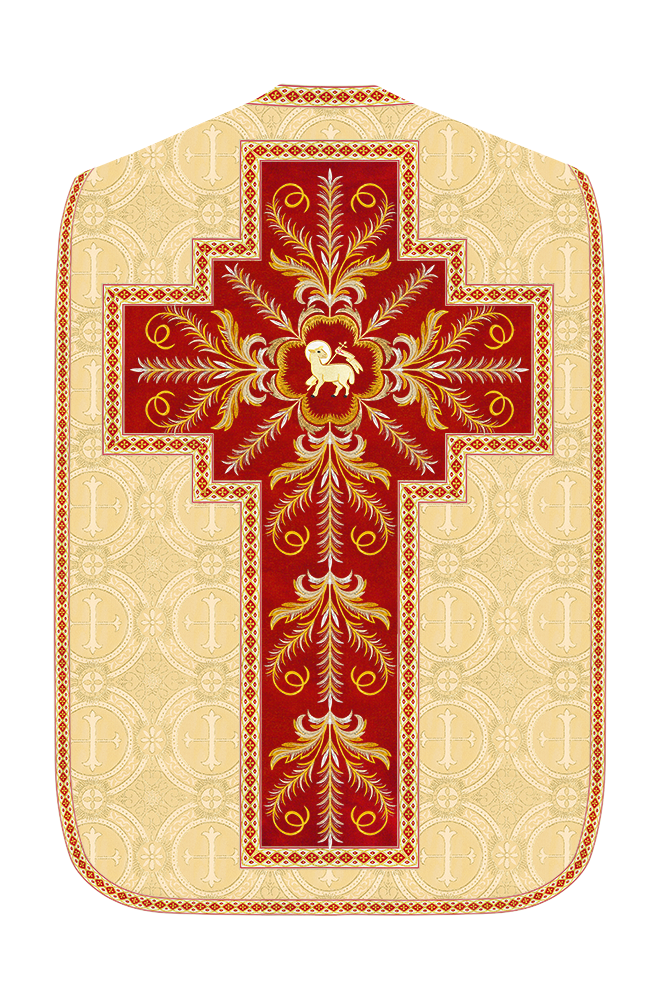 Roman Chasuble Vestment With Detailed Orphrey