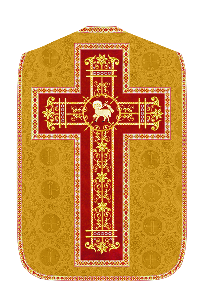 Roman Chasuble Vestment Enhanced With Orphrey and Trims