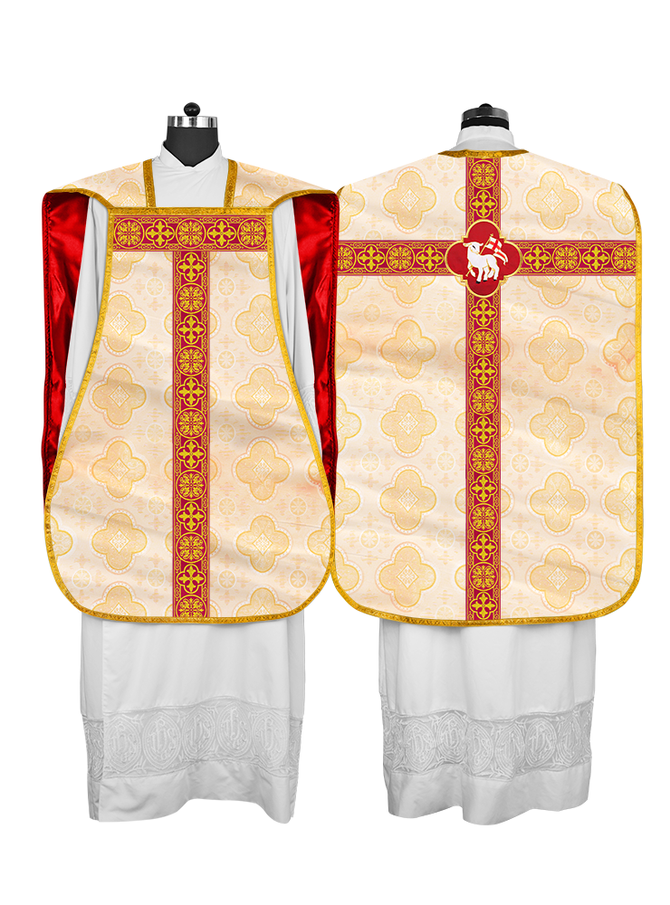 Roman Chasuble Fiddleback with Braided Trims