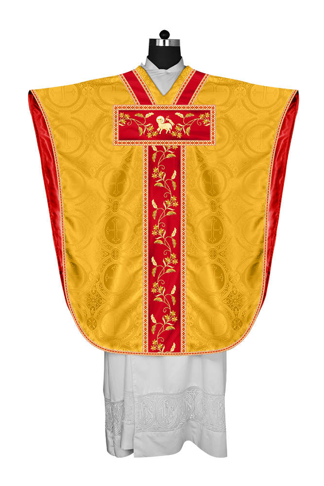 Borromean Chasuble Vestment Ornated With Floral Design and Trims