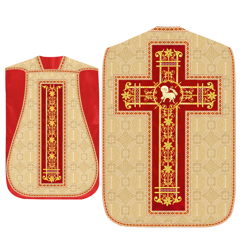 Set of Four Catholic Roman Chasuble with Spiritual Motif