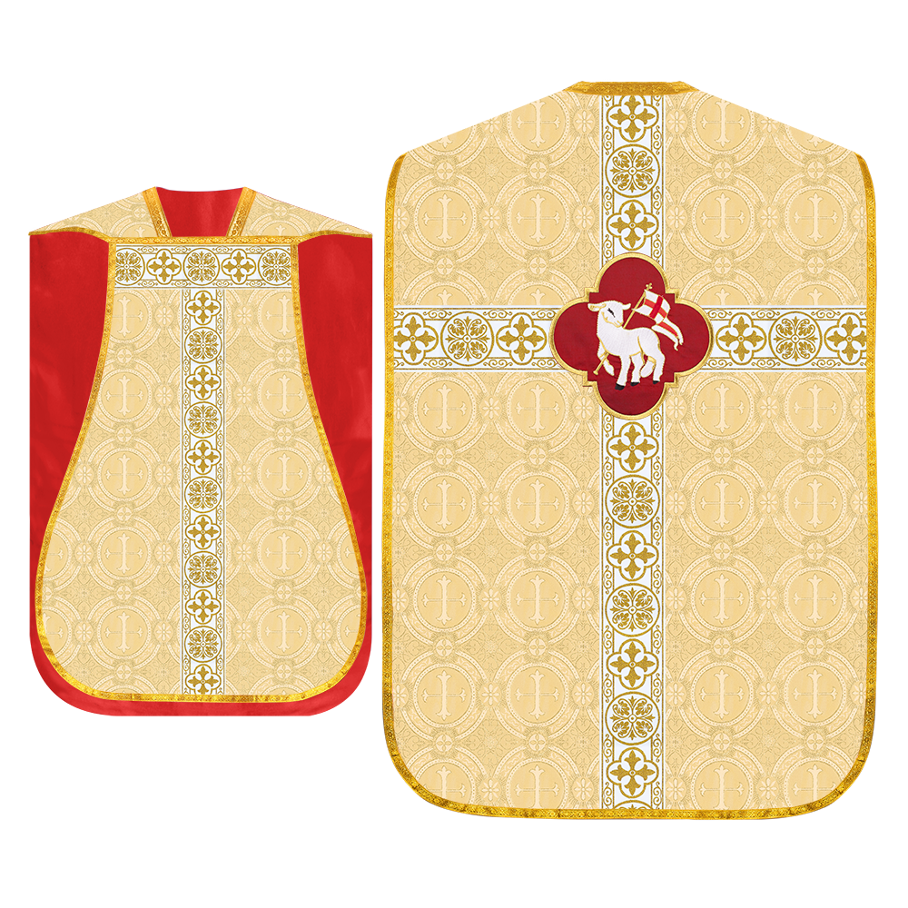 Fiddleback Vestments with Motif and Cross Orphrey