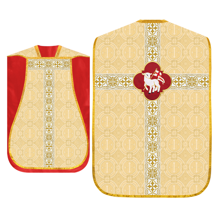 Fiddleback Vestments with Motif and Cross Orphrey