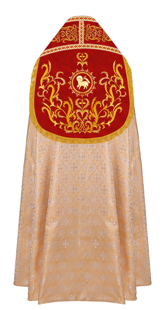 Roman Cope Vestment with Braid Embroidered Orphrey