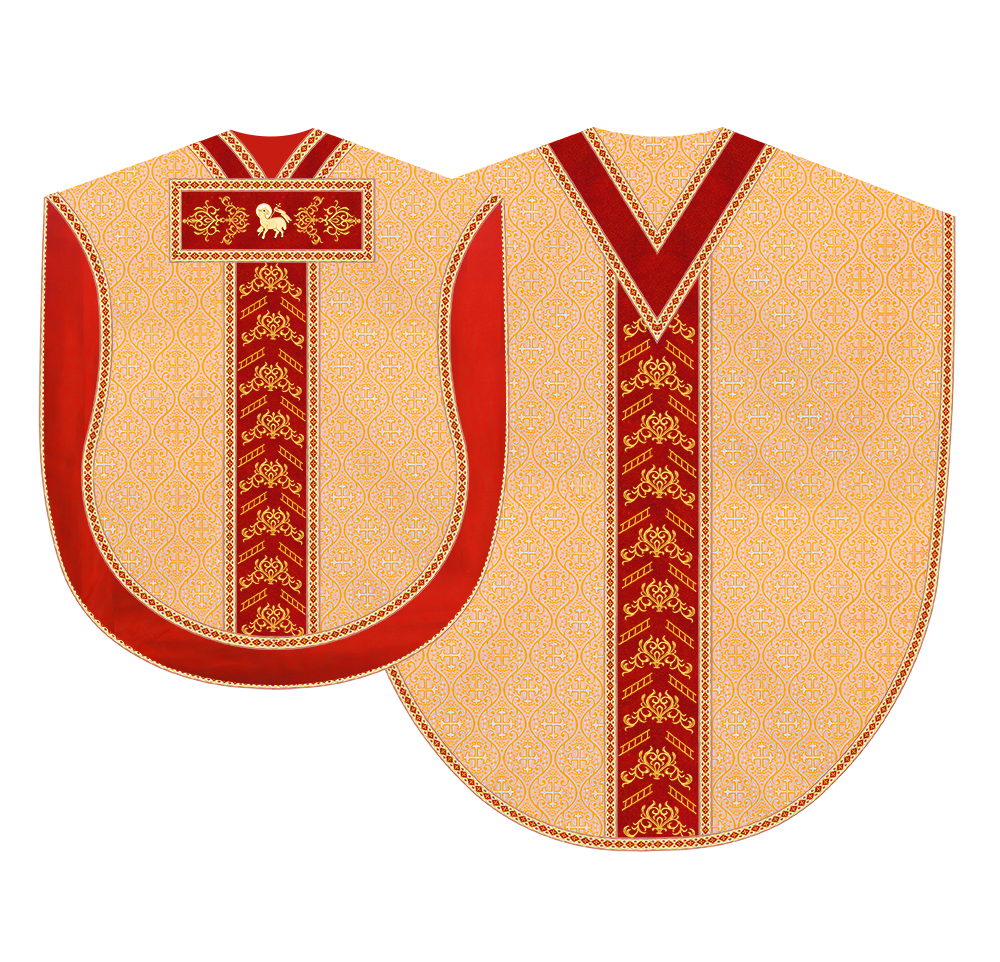 Borromean Chasuble Vestment Adorned With Colour Braids and Trims