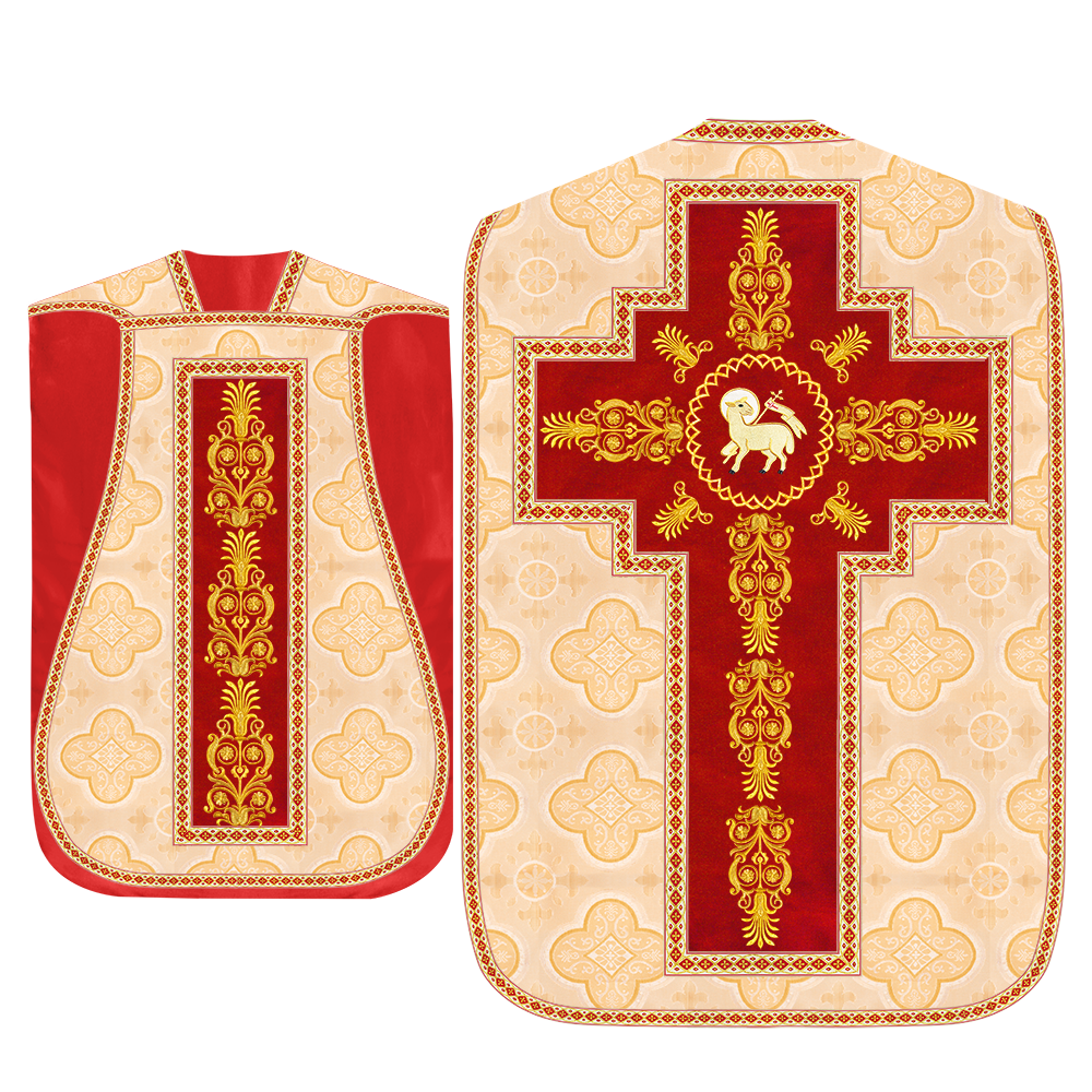 Roman Chasuble Vestments Adorned With Trims