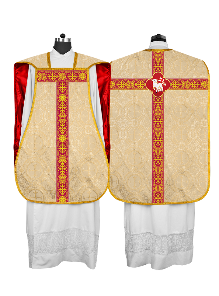 Roman Chasuble Fiddleback with Braided Trims