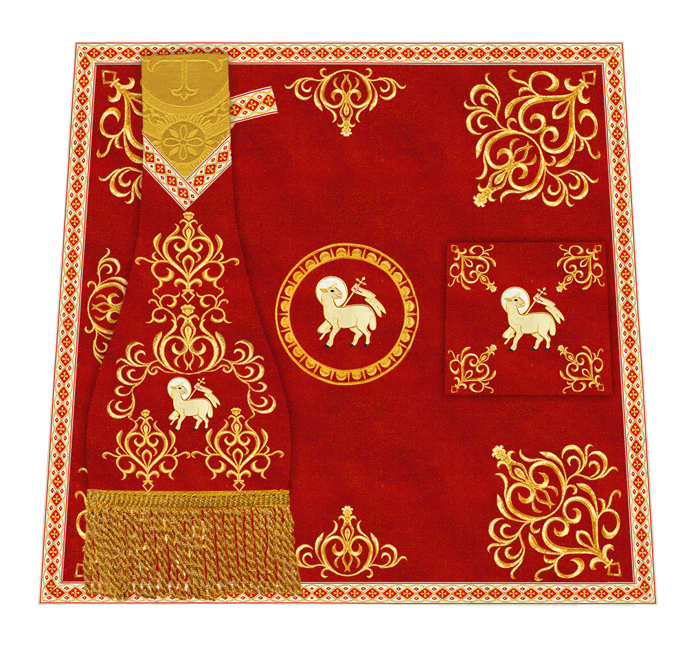 Traditional Fiddleback Vestment With Motifs and Trims