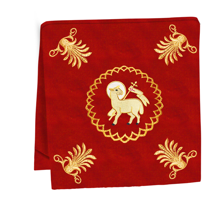 Traditional Altar Cloth with Embroidered Cross & Braided Trims