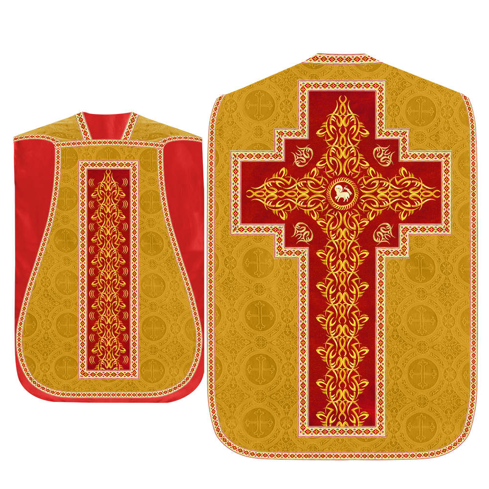 Roman Fiddleback Chasuble With Enhanced Embroidery  & trims