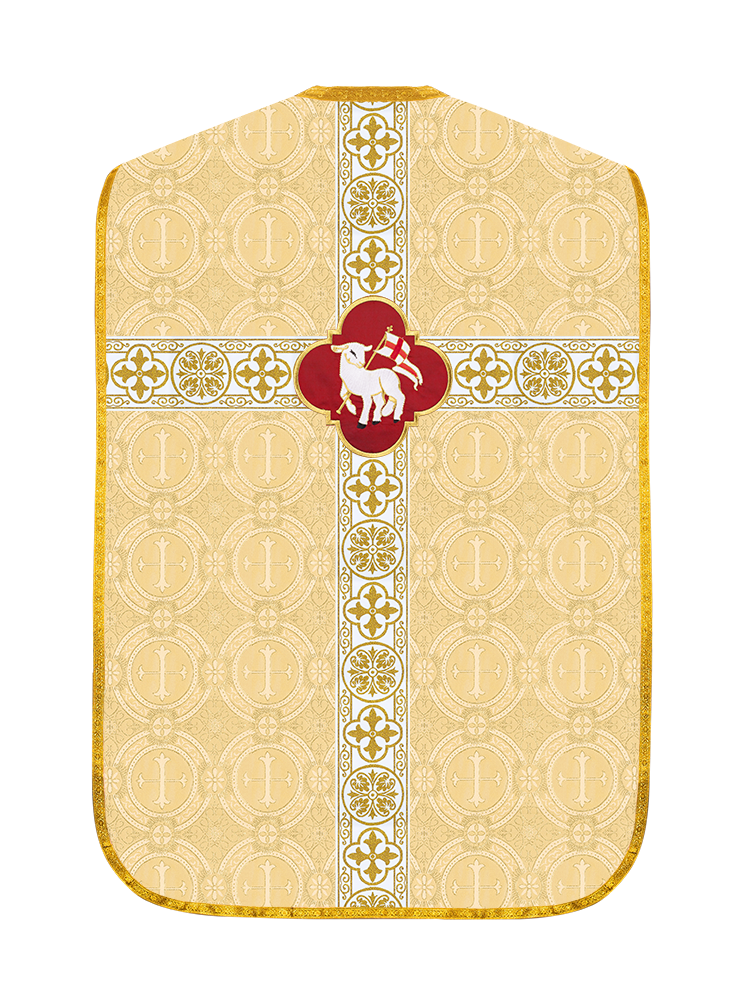 Fiddleback Vestments with Motif and Cross Orphrey