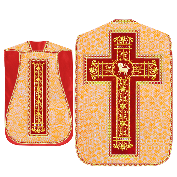 Roman Chasuble Vestment Enhanced With Orphrey and Trims